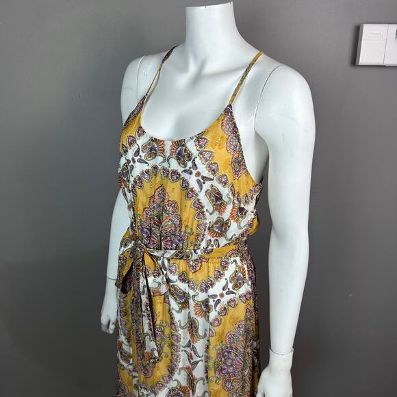 Anthropologie Akemi + Kin maxi dress Medium strappy gold blouson lightweight NWT - Picture 6 of 16